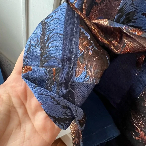 Anthropologie Leifsdottir Metallic Floral Jacquard Trousers - Picture 8 of 16